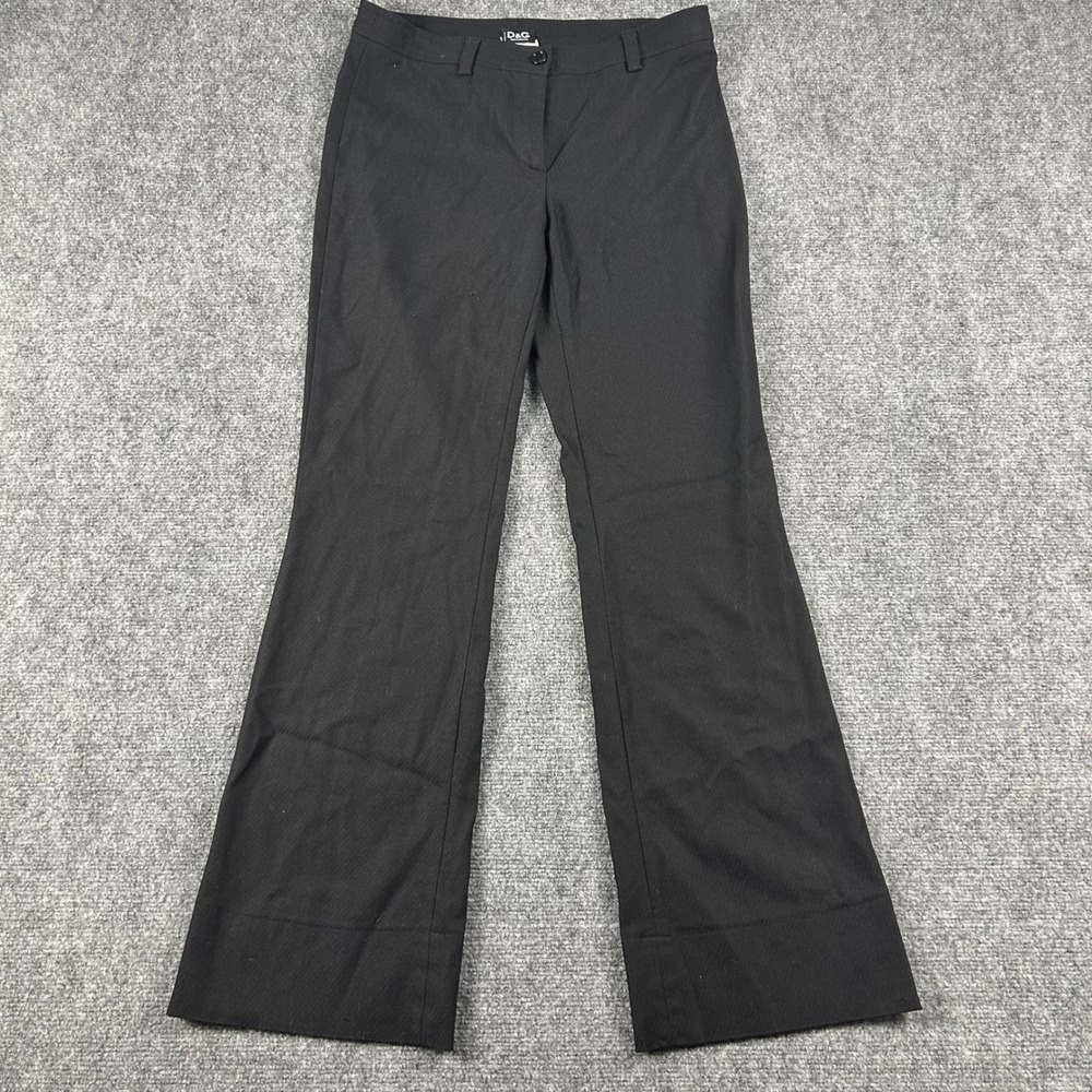 D&G Dolce & Gabbana Pants Womens 30 IT 44 Black Wool Blend Flare Leg Vintage